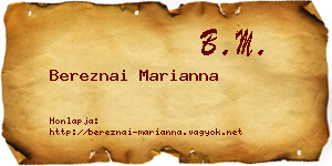 Bereznai Marianna névjegykártya